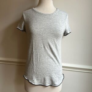 Majestic Filatures Tee Shirt Gray W/Black Trim at Sleeve and Hem Size 1 (small)